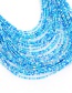 Fashion Blue Beads Decorated Color Matching Multi-layer Necklace