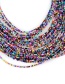 Fashion Black+purple Beads Decorated Color Matching Multi-layer Necklace