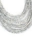 Fashion Silver Color Beads Decorated Pure Color Multi-layer Necklace