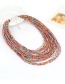 Fashion Multi-color Beads Decorated Color Matching Multi-layer Necklace