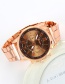 Fashion Coffee Color Matching Decorated Round Dail Simple Chain Watch