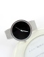 Fashion Black Color Matching Decorated Round Dail Simple Chain Watch