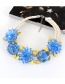 Elegant Blue Flower Decorated Simple Hand-woven Design Necklace