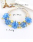 Elegant Blue Flower Decorated Simple Hand-woven Design Necklace