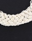 Fashion White Pure Color Decorated Hand-woven Dimple Beads Necklace