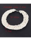 Fashion White Pure Color Decorated Hand-woven Dimple Beads Necklace