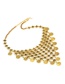 Fashion Gold Color Coins Pendant Decorated Pure Color Flower Design Necklace
