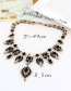 Elegant Gold Color Waterdrop Shape Diamond Decorated Simple Necklace