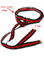 Fashion Red Stripe Pattern Decorated Color Matching Long Choker