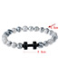 Fashion White+black Dumb-bell Decorated Color Matching Simple Bracelet