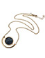 Fashion Gray Round Shape Gemstone Decorated Color Matching Necklace