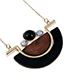 Fashion Black Color Matching Decorated Geometric Shape Design Necklace