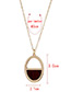 Fashion Coffee Oval Shape Pendant Decorated Hollow Out Simple Necklace
