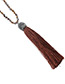 Elegant Coffee Long Tassel Pendant Decorated Pure Color Long Necklace