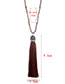 Elegant Coffee Long Tassel Pendant Decorated Pure Color Long Necklace