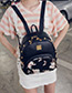 Fashion Black +pink Flower Shape Pattern Decorated Simple Backpack