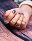 Vintage Silver Color Round Shape Decorated Simple Ring Sets(5pcs)