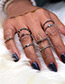 Vintage Silver Color Pure Color Decorated Simple Rings (8pcs)