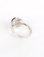 Vintage Silver Color Round Shape Gemstone Decorated Simple Rings(4pcs) (4 Pcs)