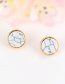 Fashion Gold Color Round Shape Decorated Simple Hollow Out Earrings