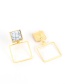 Fashion Gold Color Square Shape Decorated Simple Earrings