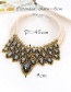 Elegant Black Waterdrop Diamond Decorated Simple Hand-woven Necklace