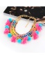 Bohemia Multi-color Fuzzy Ball Pendant Decorated Simple Short Chain Necklace