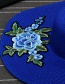 Fashion Blue Flower Shape Patch Decorated Simple Sunbonnet