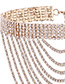 Elegant Gold Color Round Shape Diamond Decorated Simple Pure Color Necklace