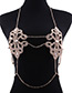 Fashion Gold Color Flower Pattern Decorated Simple Pure Color Body Chain