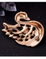 Fashion Gold Color Oval Shape Diamond Decorated Swan Shape Brooch