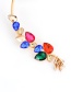 Elegant Multi-color Oval Shape Diamond Decorated Simple Opening Necklace