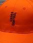 Fashion Orange Letter Pattern Decorated Color Matching Simple Baseball Cap