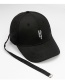 Fashion Black Letter Pattern Decorated Pure Color Simple Baseball Cap