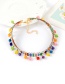 Fashion White Embroidery Balls Decorated Color Matching Choker