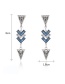 Elegant Blue Triangle Shape Decorated Color Matching Earrings