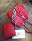 Fashion Red Tassel Pendant Decorated Pure Color Shoulder Bag(2pcs)