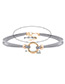 Fashion Pink Circular Ring Decorated Double Layer Choker