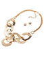 Fashion Gold Color Round Shape Decorated Pure Color Simple Jewelry Sets