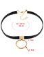 Fashion Gold Color Circular Ring Pendant Decorated Simple Choker