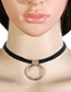 Fashion Silver Color Circular Ring Pendant Decorated Simple Choker