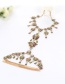 Fashion Green+plum Red Water Drop Shape Diamond Decorated Color Matching Body Chian