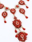 Fashion Red Water Drop Shape Diamond Decorated Pure Color Body Chian