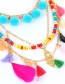 Fashion Multi-color Tassel Pendant Decorated Color Matching Necklace