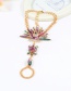 Exaggerate Green+plum-red Long Square Shape Diamond Decorated Simple Anklet