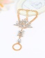 Exaggerate Silver Color Long Square Shape Diamond Decorated Simple Anklet