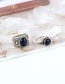 Fashion Silver Color Round Shape Gemstone Decorated Simple Rings(5pcs)