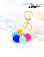 Fashion Multi-color Fuzzy Balls Decorated Color Matching Key Chain