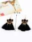 Fashion Black Tassel Pendant Decorated Color Matching Simple Earrings