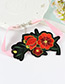 Fashion Red Embroidery Flowers Decorated Color Matching Simple Choker